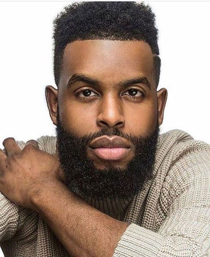 African American male with a full black beard