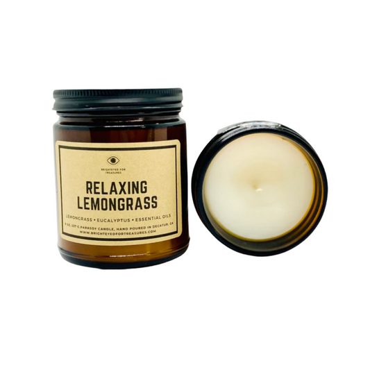 Relaxing Lemongrass Aromatherapy Candle - Brighteyed for Treasures